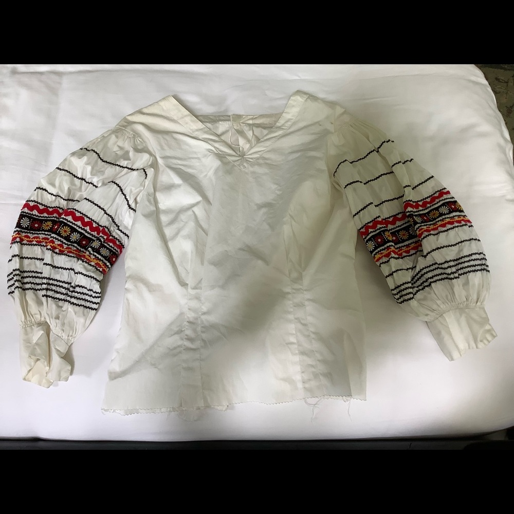 Unfinished handmade vintage top and skirt.